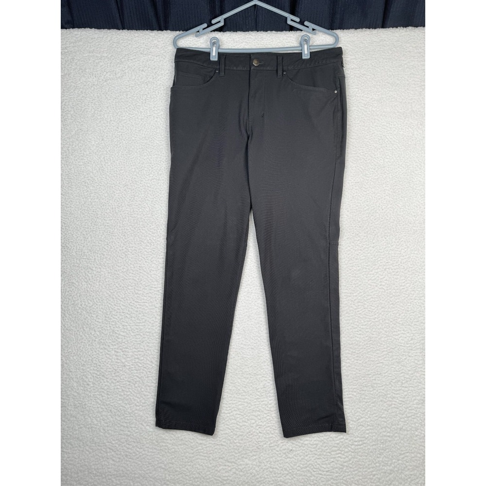 Lululemon ABC Chino Pants Mens 32 Fits 33x29.5 Black Warpstreme Stretch 5 Pocket